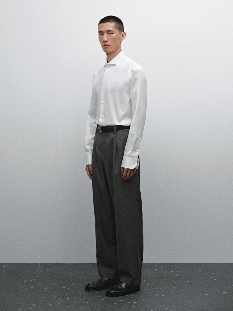 Chemise slim serge 100 % coton