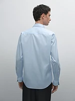 Slim fit stretch cotton blend shirt