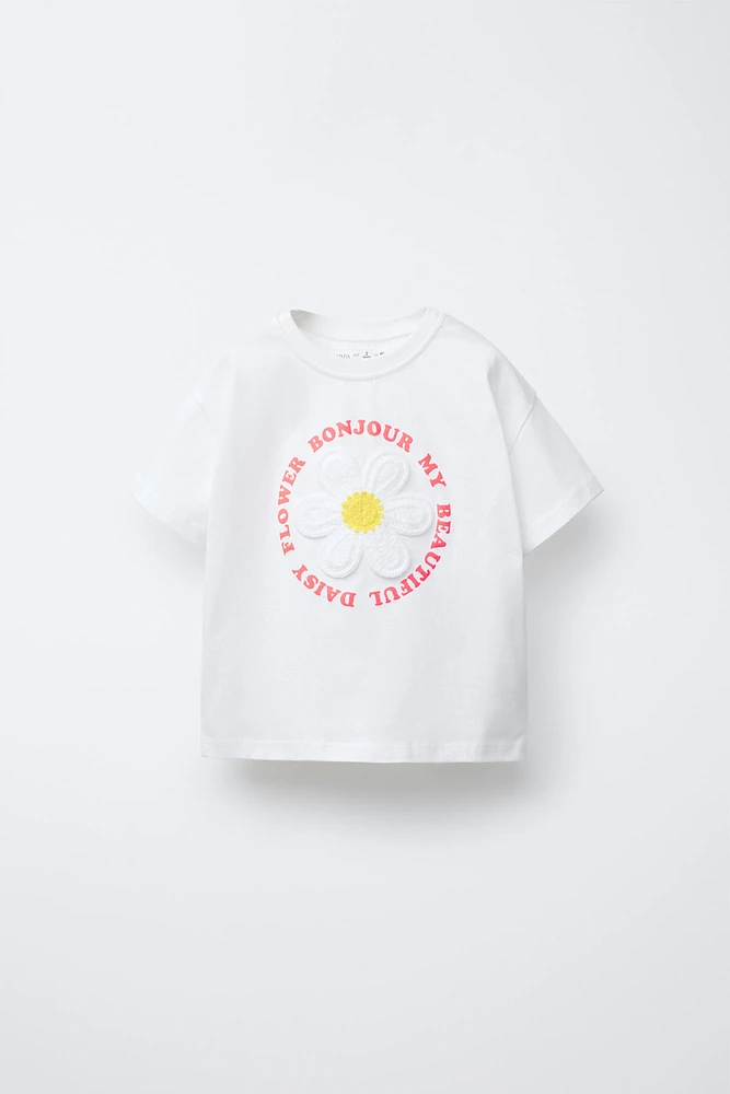 RUFFLED PATCH T-SHIRT