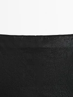 Minijupe texturée en cuir nappa