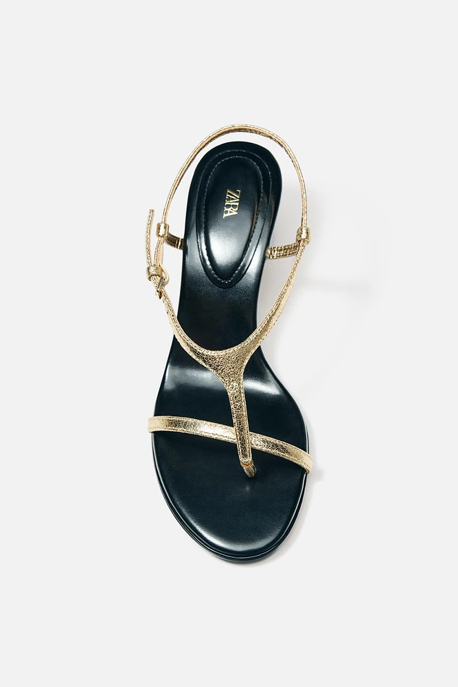 METALLIC STRAPPY SANDALS