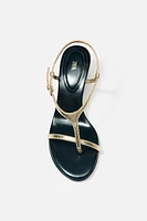 METALLIC STRAPPY SANDALS