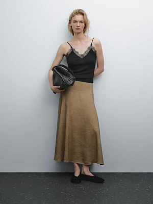 Lace-trimmed camisole top