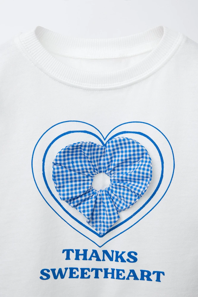 GINGHAM APPLIQUÉ T-SHIRT