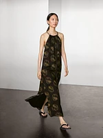 Robe longue imprimée ramie