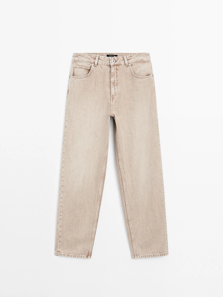 Jean relaxed barrel taille haute