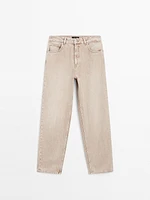 Jean relaxed barrel taille haute