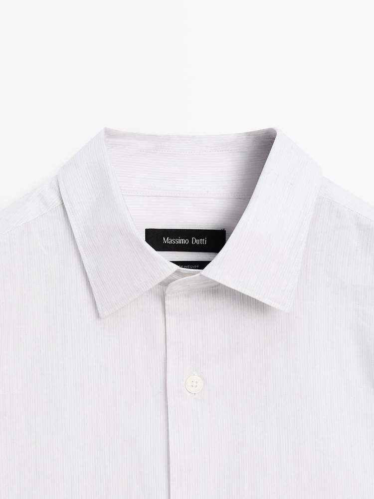 Chemise regular fit en popeline de coton à rayures