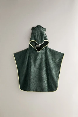 CHILDREN’S VELOUR CROCODILE BEACH PONCHO