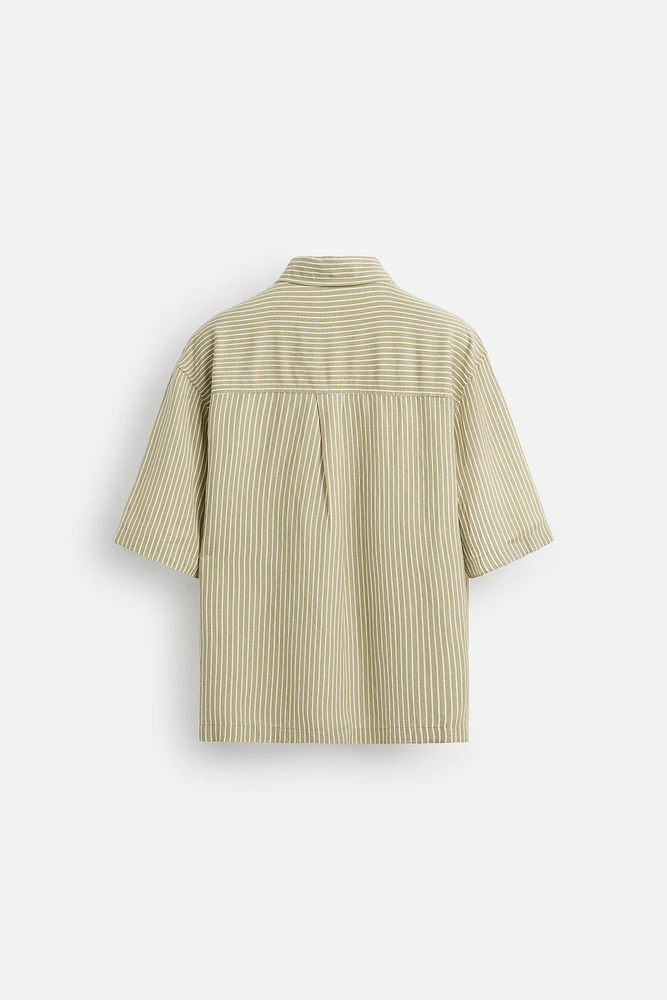 CHEMISE RAYURES LIN - VISCOSE