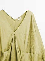 Flowing satin kimono dress - STUDIO