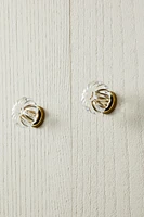 LOT BOUTONS DE PORTE ACRYLIQUE FLEUR (LOT DE 2)