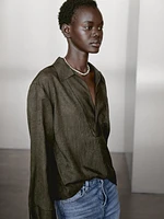 Blouse fluide à col polo