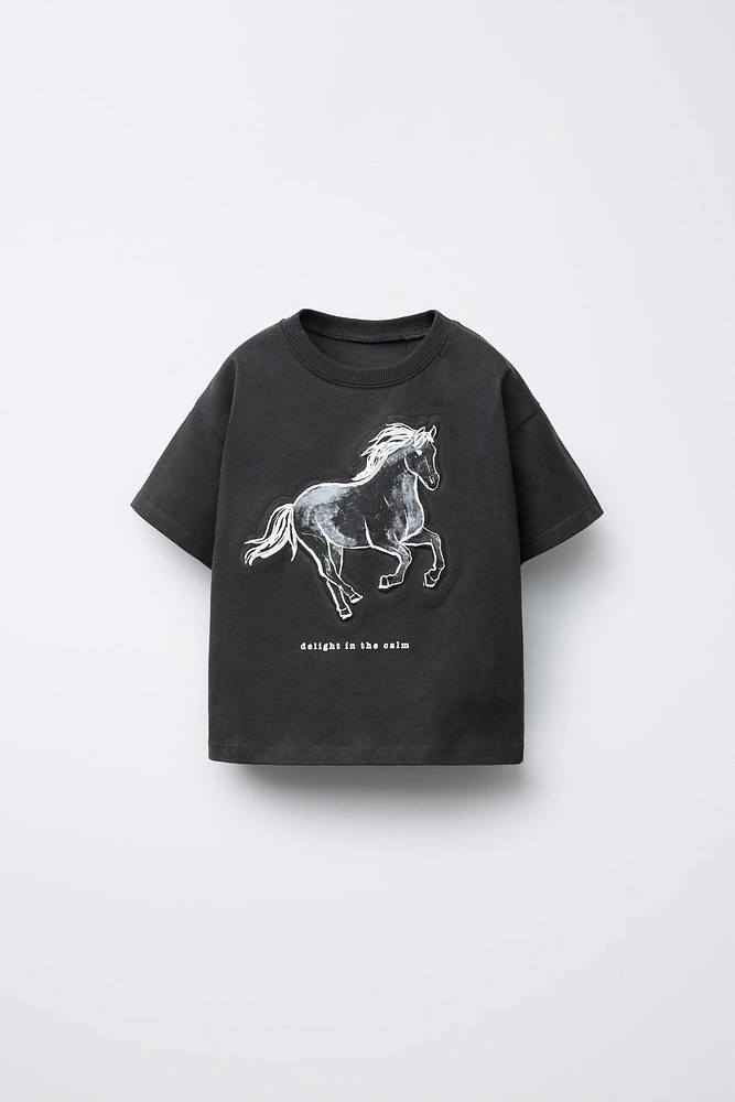 RAISED ANIMAL PRINT T-SHIRT