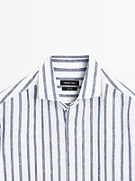 Chemise lin regular à rayures
