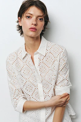EMBROIDERED EYELET SHIRT ZW COLLECTION