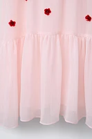 FLOWY DRESS WITH JEWEL FLOWER DETAIL