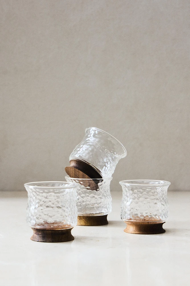 SET OF HAMMERED BOROSILICATE GLASS SHOT GLASSES (SET OF 4)