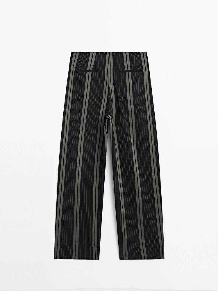 Lightweight striped flowing trousers