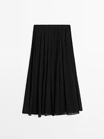 Jupe midi plissée volume