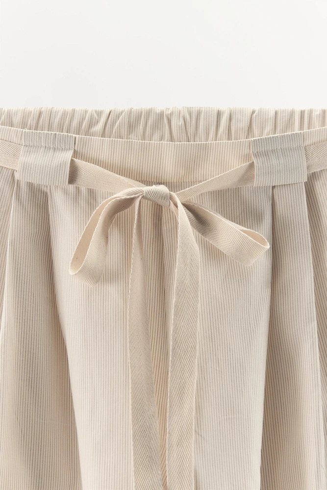STRIPED POPLIN PANTS