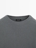 Mock turtleneck knit sweater