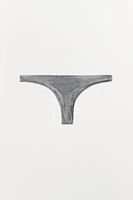 FLORAL POINTELLE THONG
