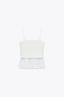 MIXED POPLIN TOP