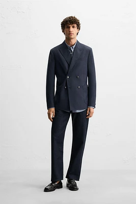 WOOL BLEND DOUBLE BREASTED BLAZER