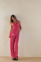 TEXTURED FLOWY PANTS
