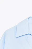 CHEMISE EN POPELINE À MANCHES LARGES
