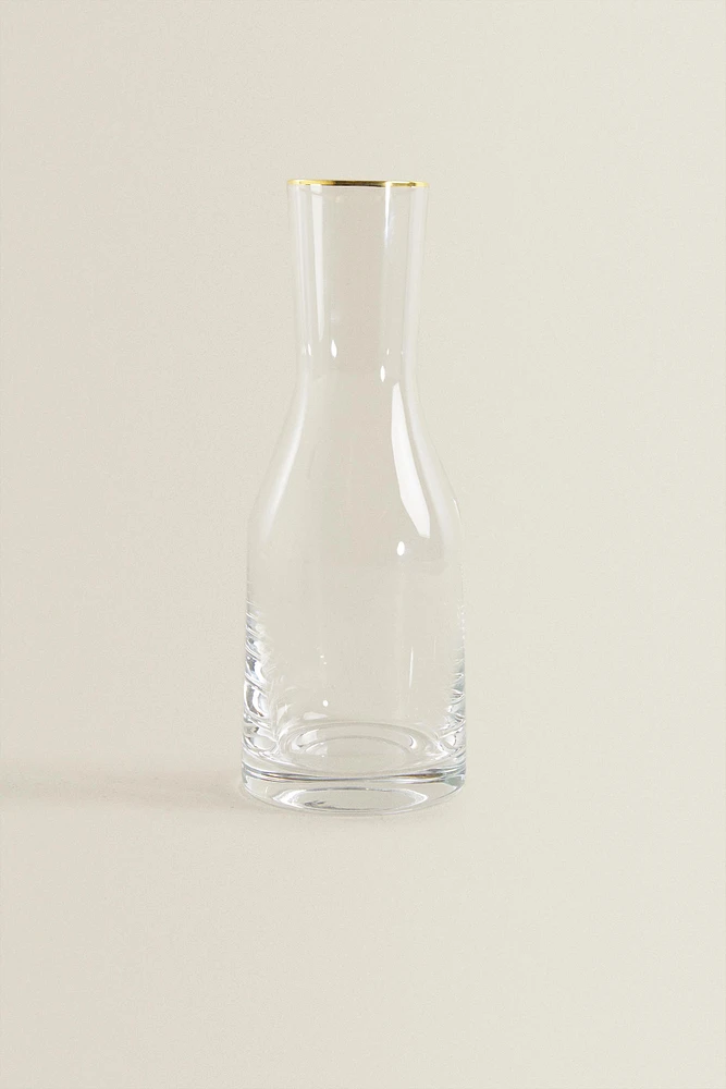 BOHEMIA CRYSTAL BOTTLE WITH A GOLDEN RIM