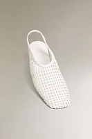 BALLERINES OUVERTES À L’ARRIÈRE CUIR TRESSÉ