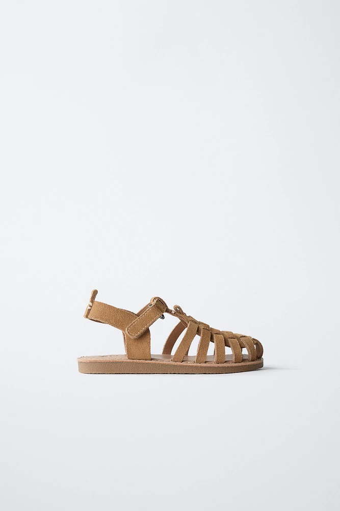 LEATHER CAGE SANDALS