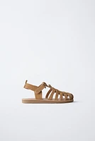 LEATHER CAGE SANDALS