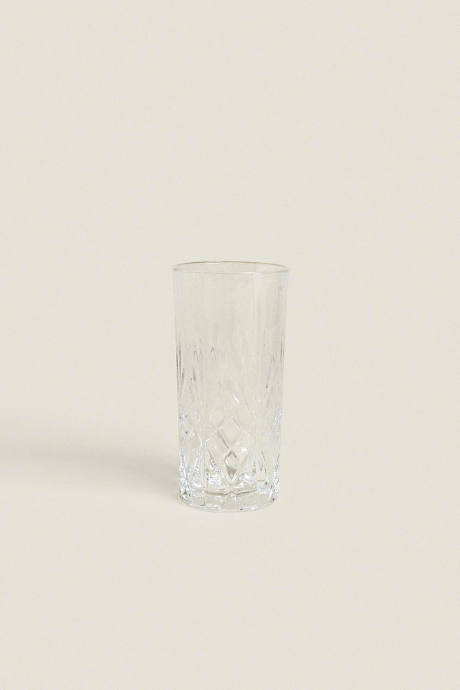 TALL TUMBLER WITH RAISED DESIGN