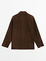 Surchemise en cuir finition daim
