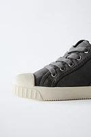 COTTON HIGH-TOP SNEAKERS