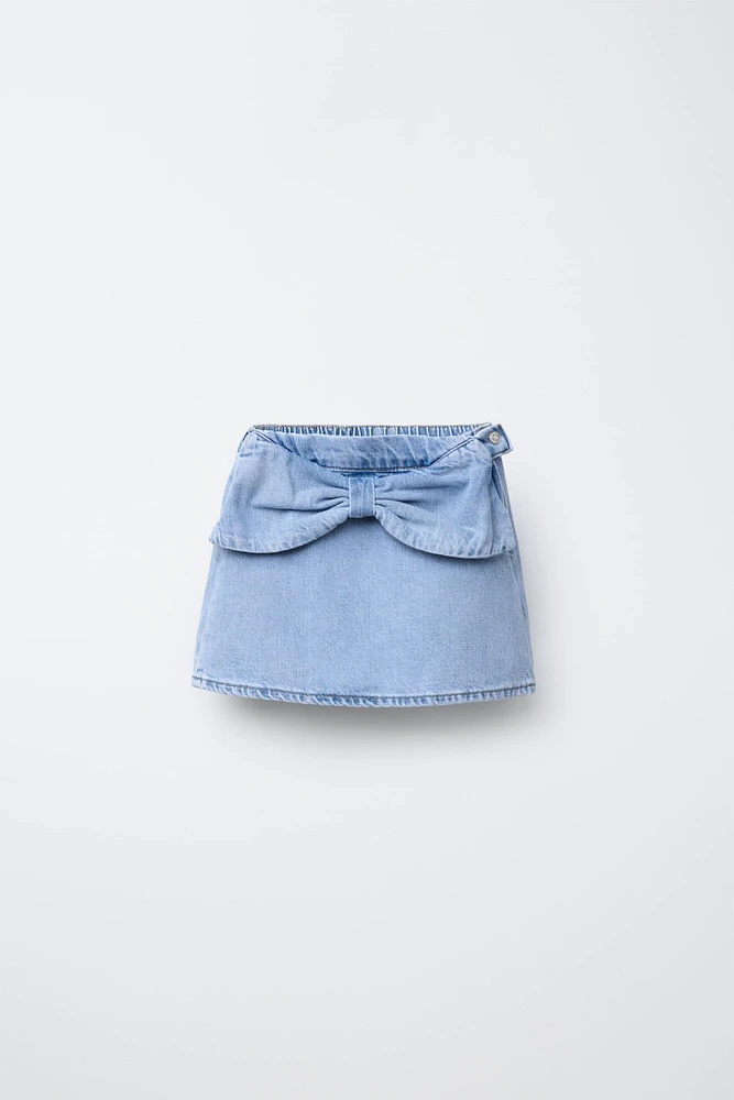 DENIM BOW SKIRT