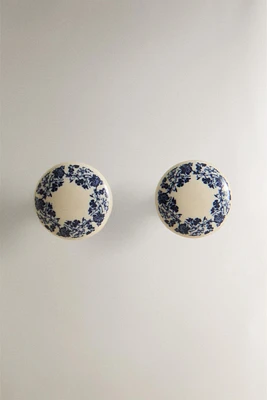 SET OF CERAMIC FLOWER KNOBS (SET 2