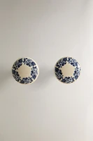 LOT BOUTONS DE PORTE CÉRAMIQUE FLEUR (LOT 2
