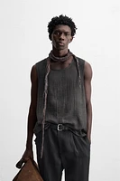 CRINKLED EFFECT TANK TOP