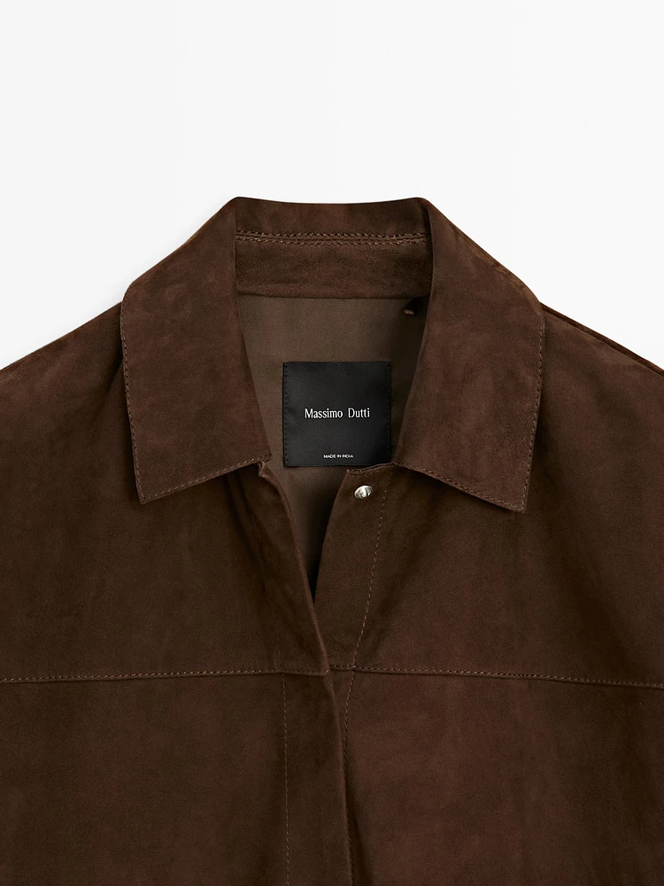 Surchemise en cuir finition daim