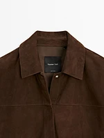 Surchemise en cuir finition daim