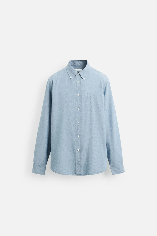 TEXTURED CHAMBRAY SHIRT