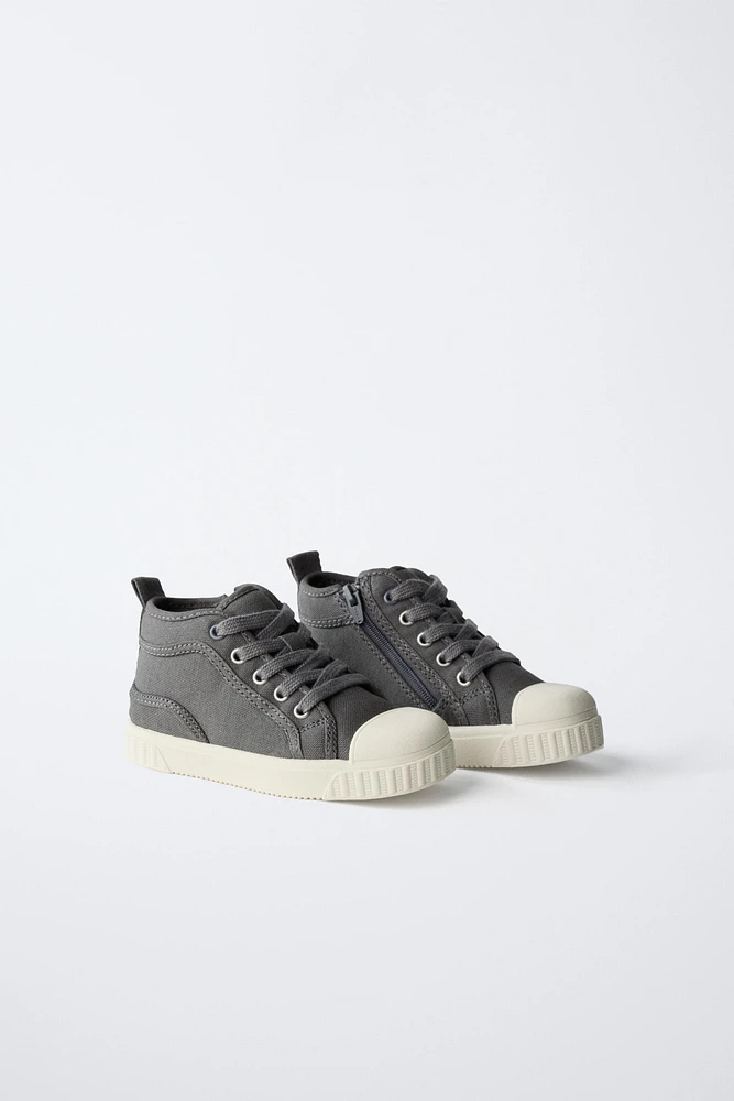 COTTON HIGH-TOP SNEAKERS