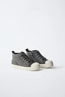 COTTON HIGH-TOP SNEAKERS