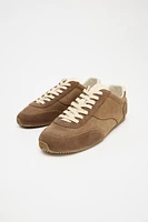 CONTRAST LEATHER SNEAKERS