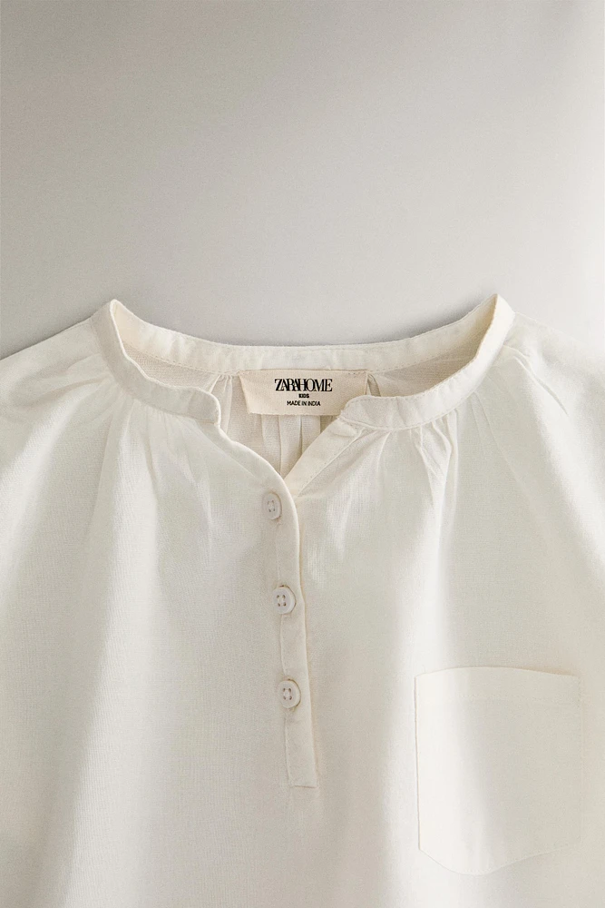 CHEMISIER LARGE ENFANT COTON UNI
