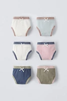 6-14 ANS/ LOT DE SIX CULOTTES RIB CONTRASTE